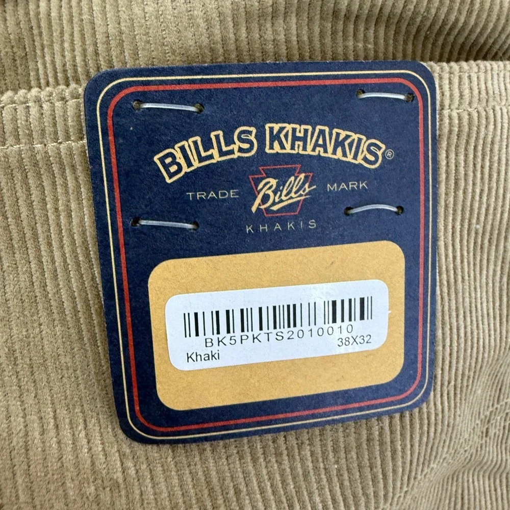 Bills Khakis Corduroy Pants Mens 38x32 Khaki 5S Standard Fit BK5PKTS2010010